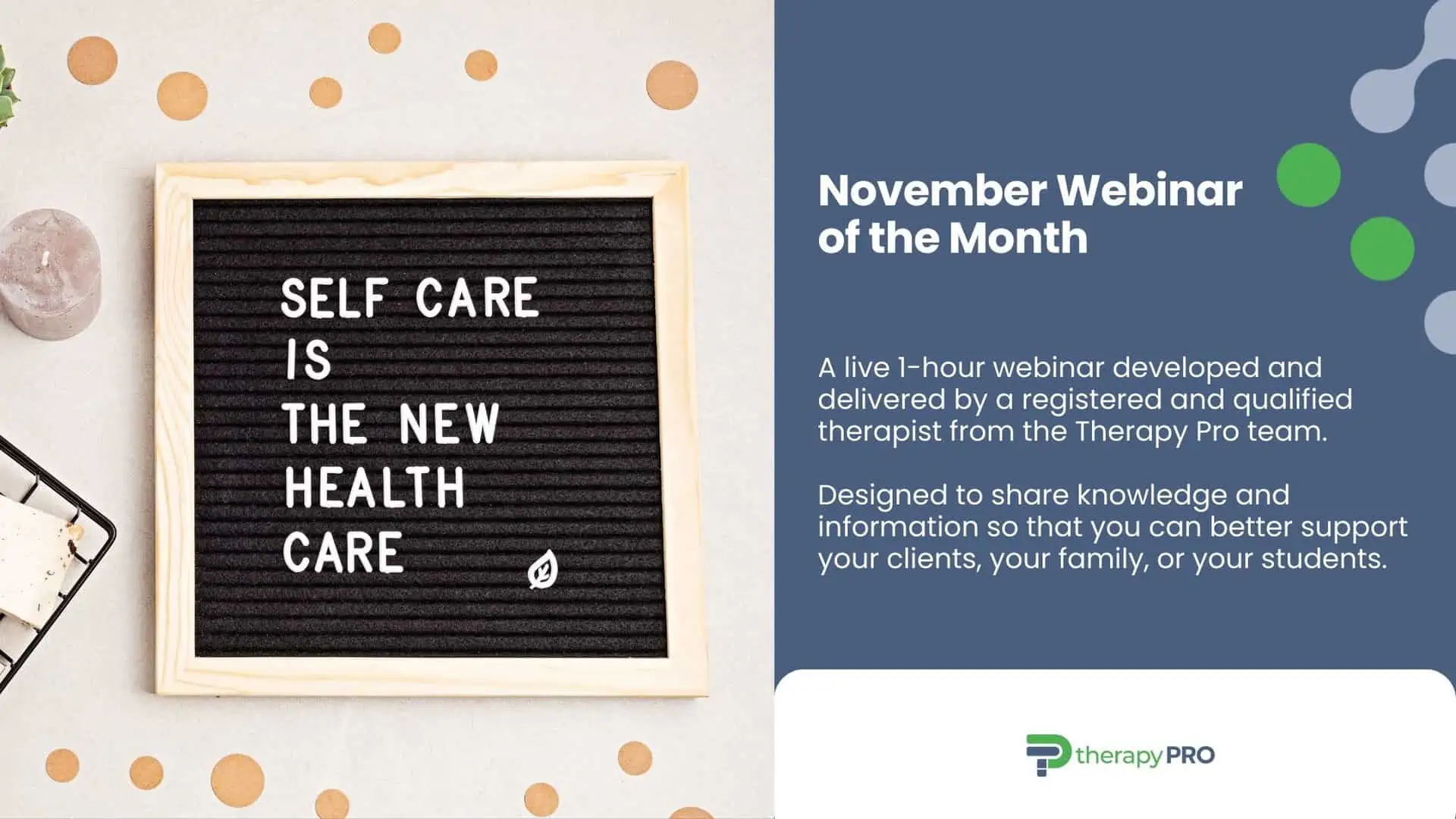 November webinar - self-care by Therpy Pro